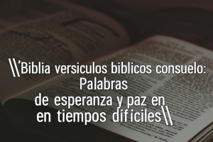 Biblia versiculos biblicos consuelo: Palabras de esperanza y paz en tiempos difíciles