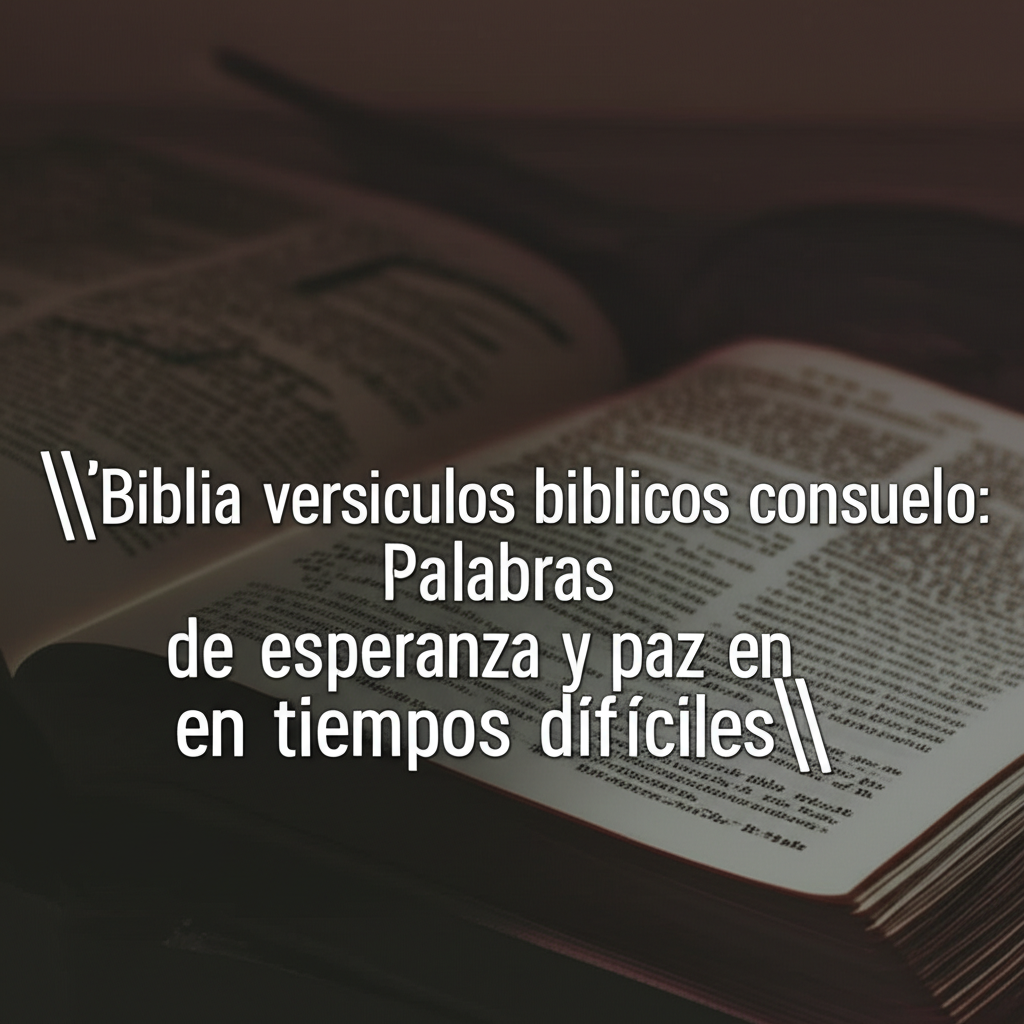 Biblia versiculos biblicos consuelo: Palabras de esperanza y paz en ...